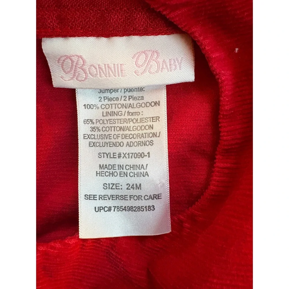 Bonnie Baby Red Corduroy Reindeer Christmas Dress Toddler Girls Size‎ 24M